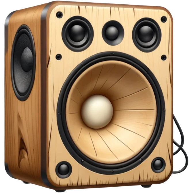 Old speaker with human teeth pouring out instead of sound. emoji