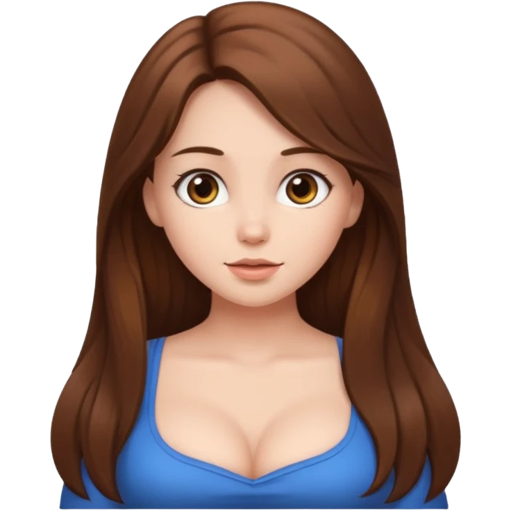 Sexy girl big breasts Being cute emoji
