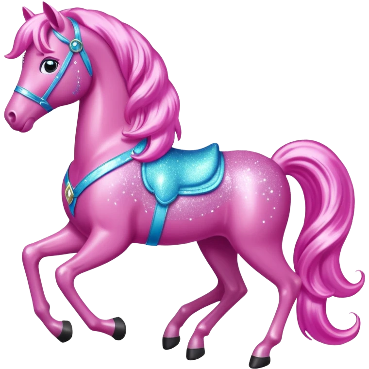 a pink barbie sparkling horse emoji emoji