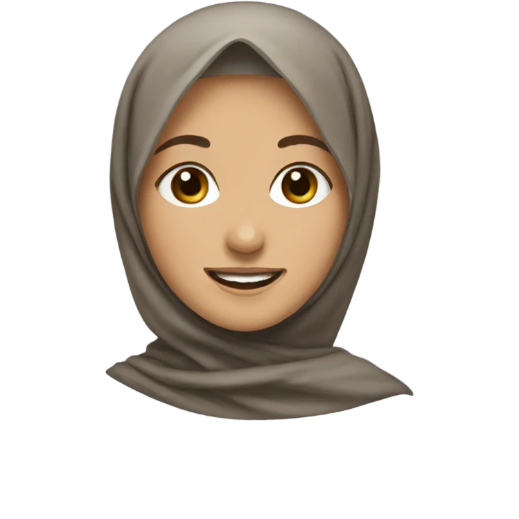 smiling girl with brown hair and hijab emoji