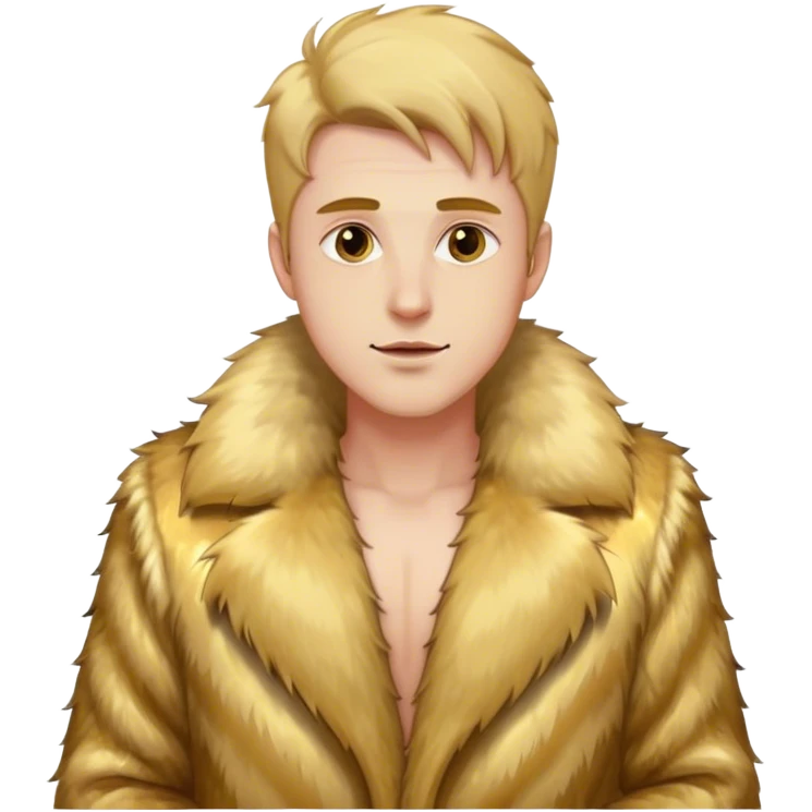 gold Long fur male coat emoji