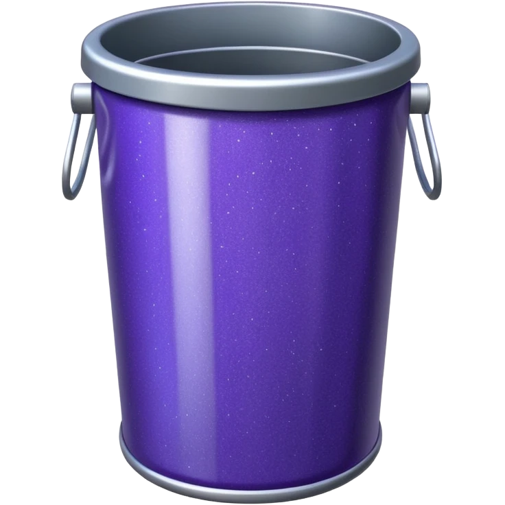 Glitter Purple and Cian  metal rubbish bin emoji