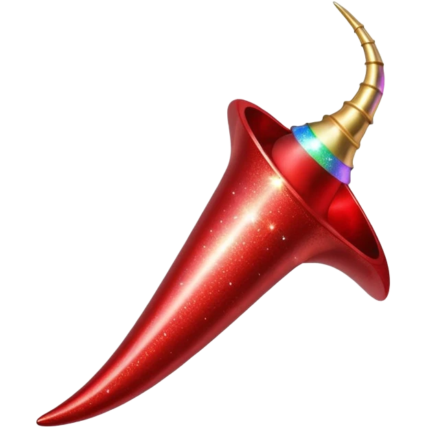 red glitter horn emoji