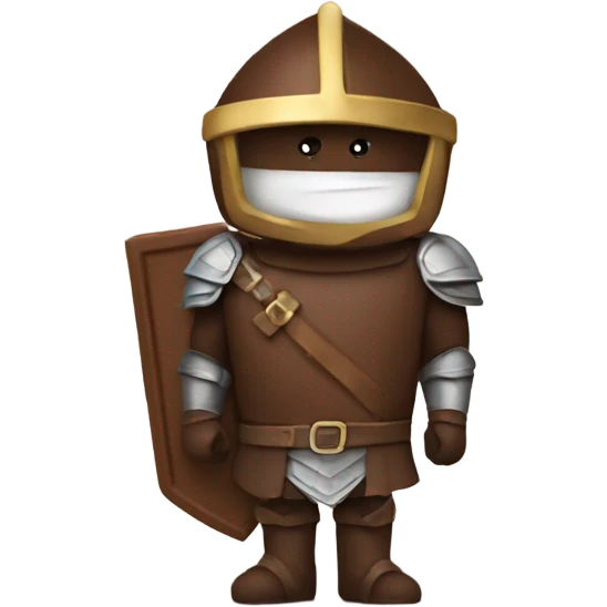 Chocolate bar wearing armor emoji