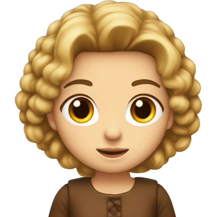ragazza con caschetto castano chiaro occhi hazel  emoji