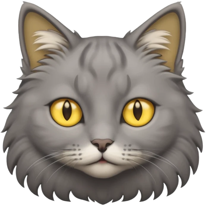 gray cat yellow eyes emoji