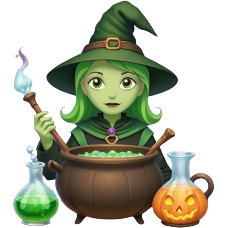 green witch cooking potion emoji