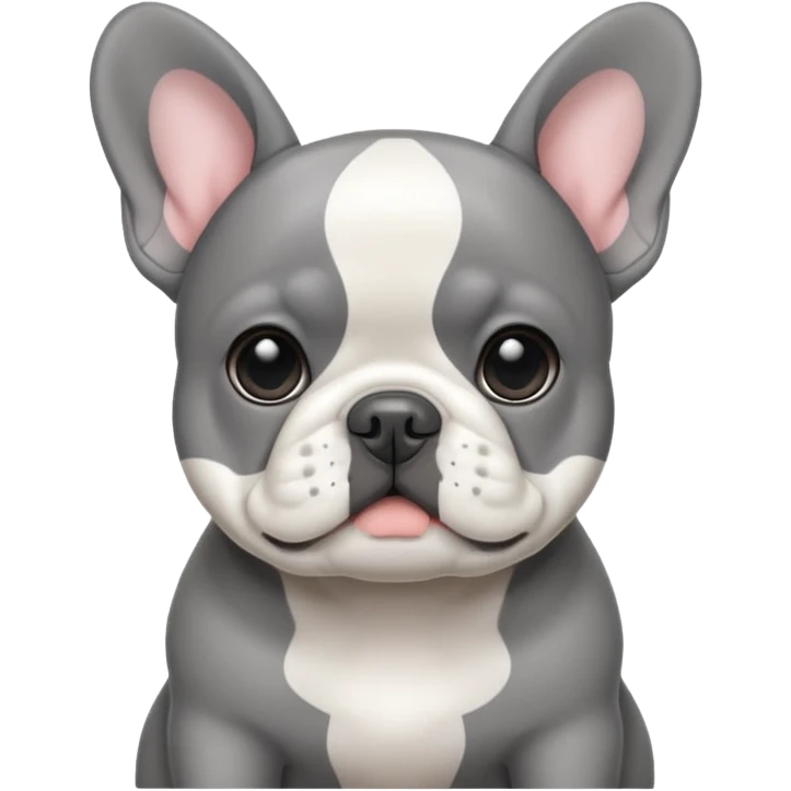 Frenchie dog grey white emoji
