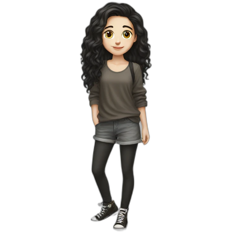 Artist painter girl dark hair white girl emoji