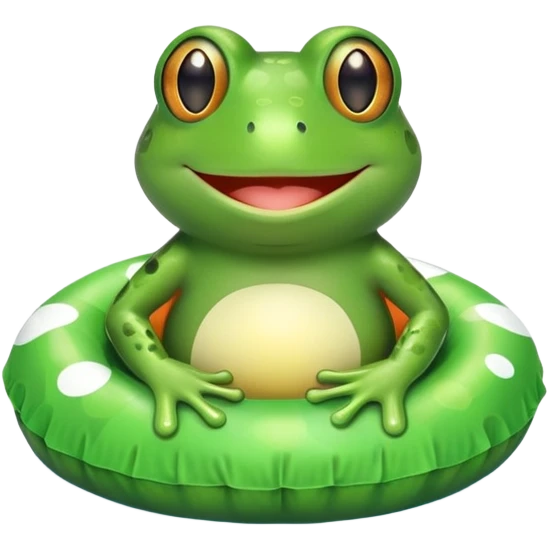 frog with a floatie emoji