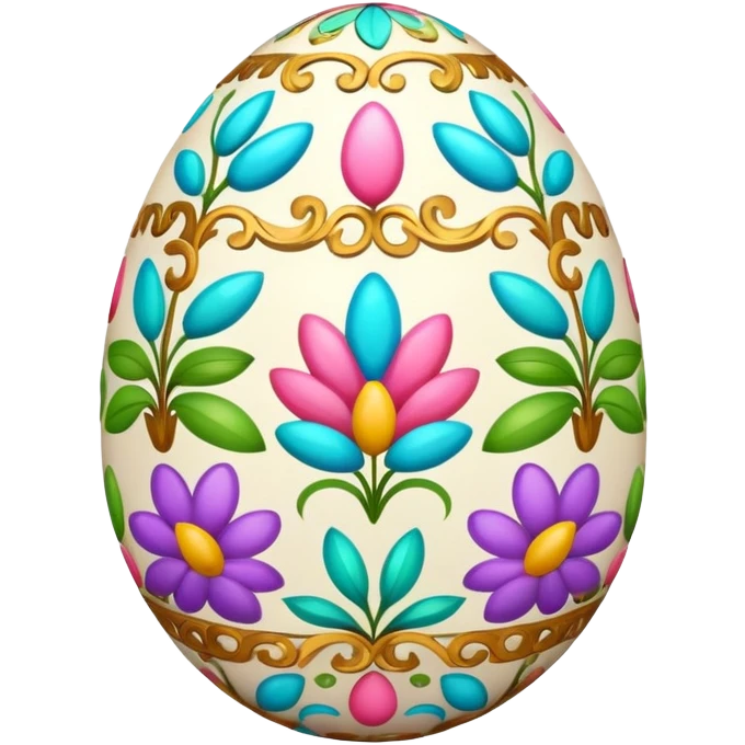colorful easter egg with patterns emoji