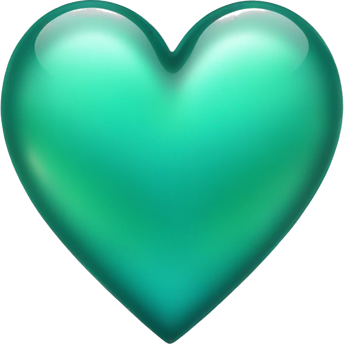 Teal and green glass heart  emoji
