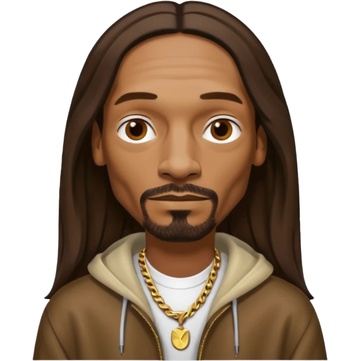 Snoop Dogg with long dark brown hair emoji
