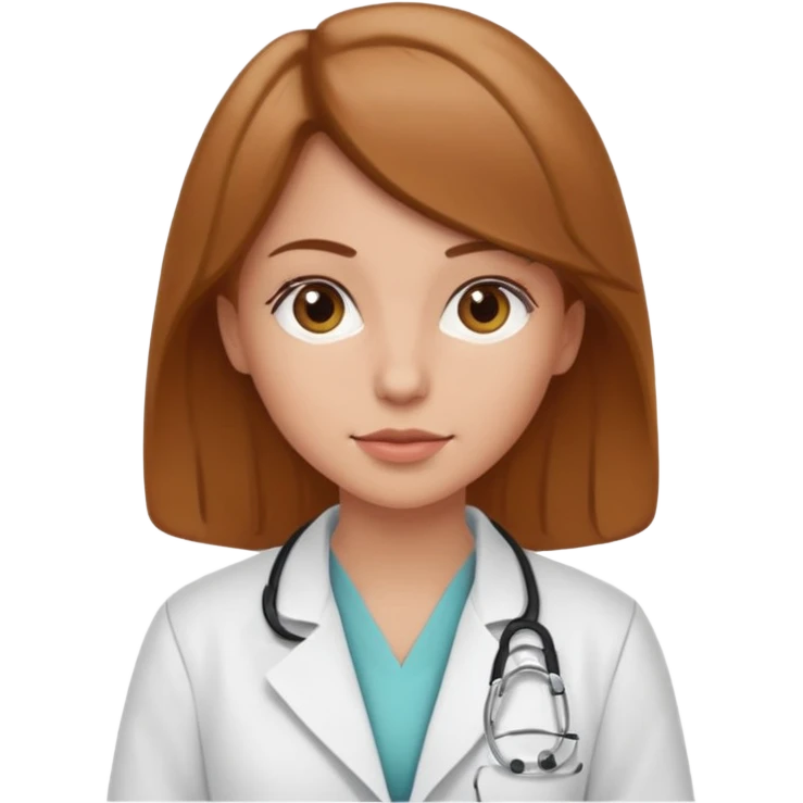 A white light brown hair girl with a lab coat emoji
