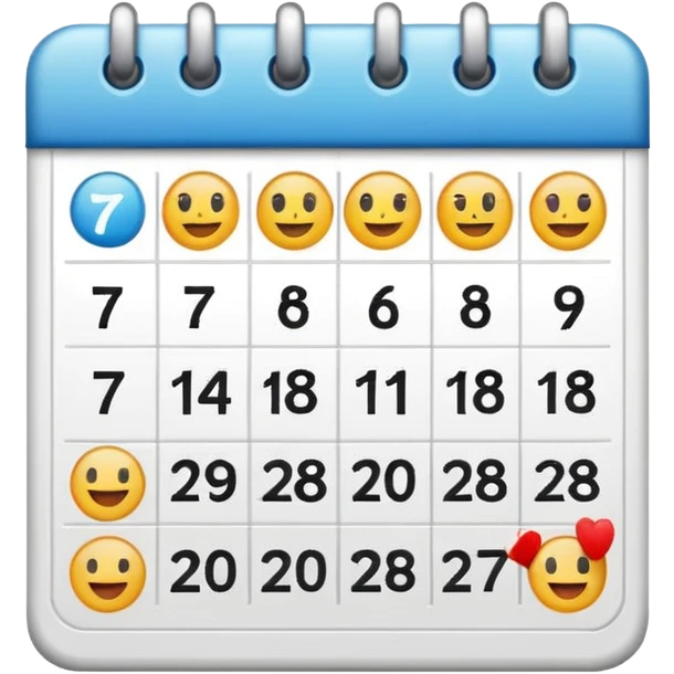 week calendar icon showing seven days clean modern emoji style emoji