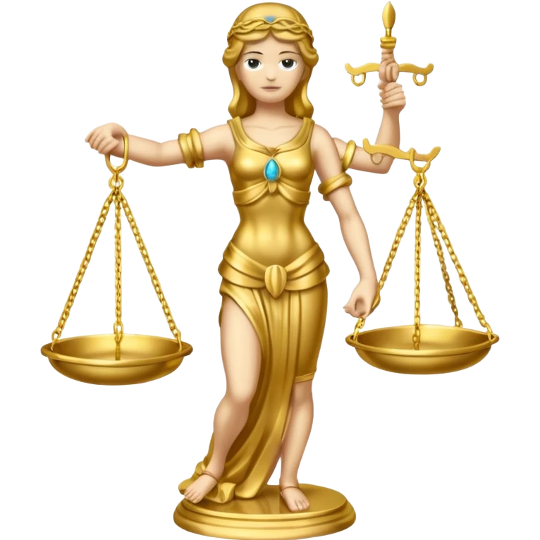 gold Justitia statue emoji