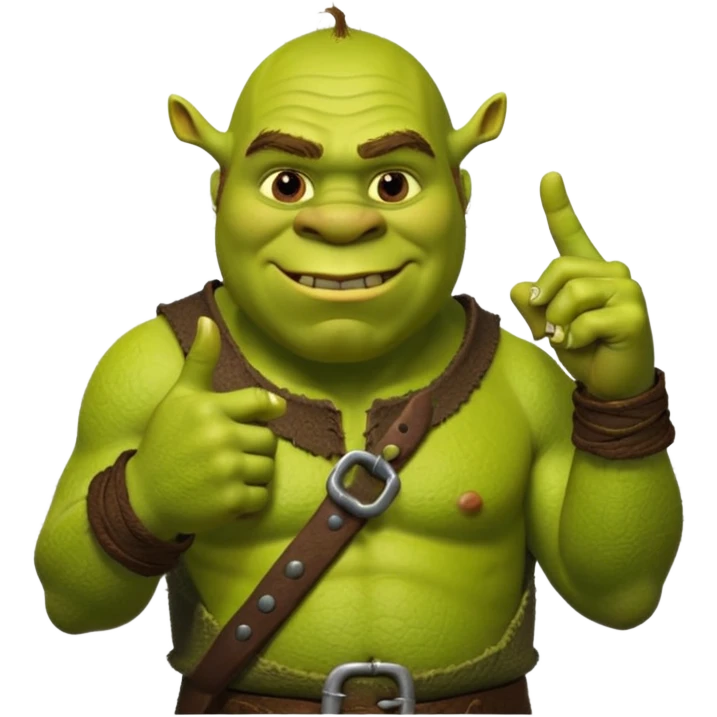 Sherk with pointer finger on his thumb emoji