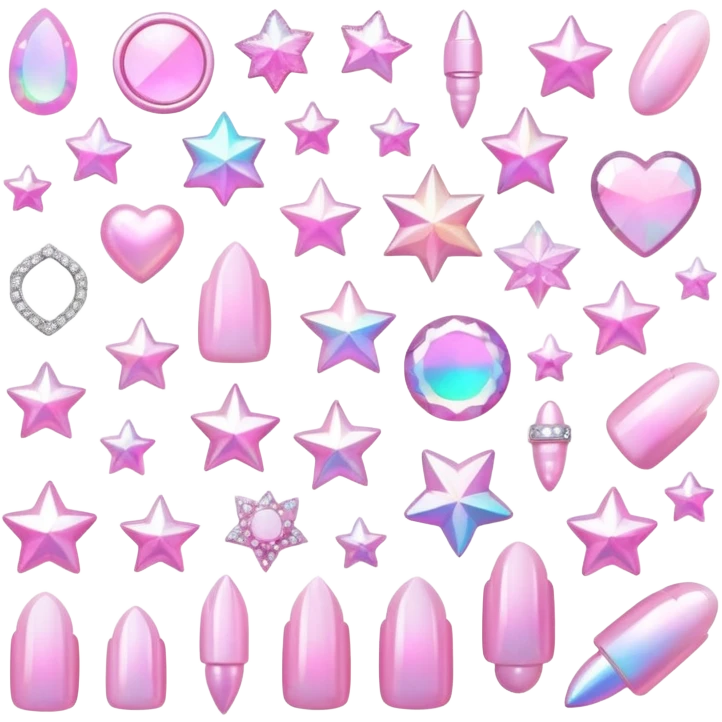 Pink nail charms emoji