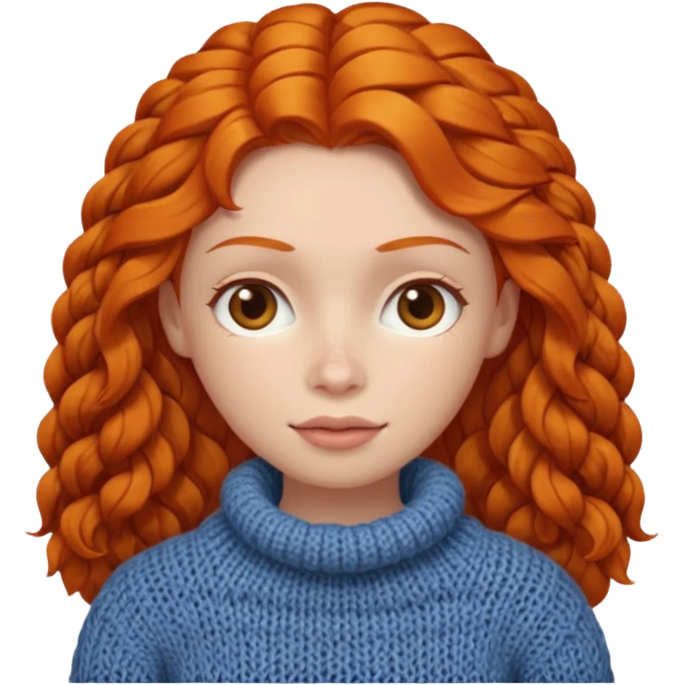 Knitted ginger woman face emoji