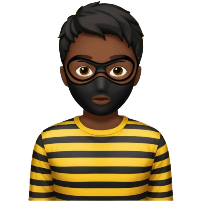 A Robber that just robes a baño that has yellow and black stripes emoji