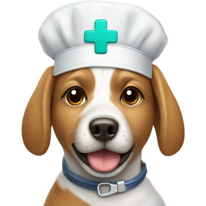 Dog wearing nurse hat emoji