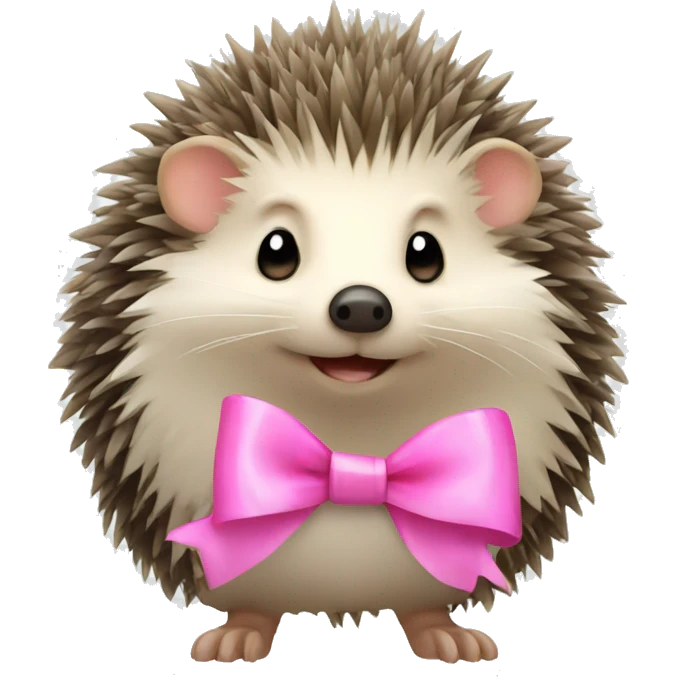 hedgehog with a pink bow emoji