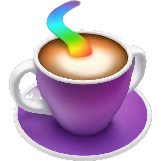 Rainbow coffee cup with hot coco  emoji