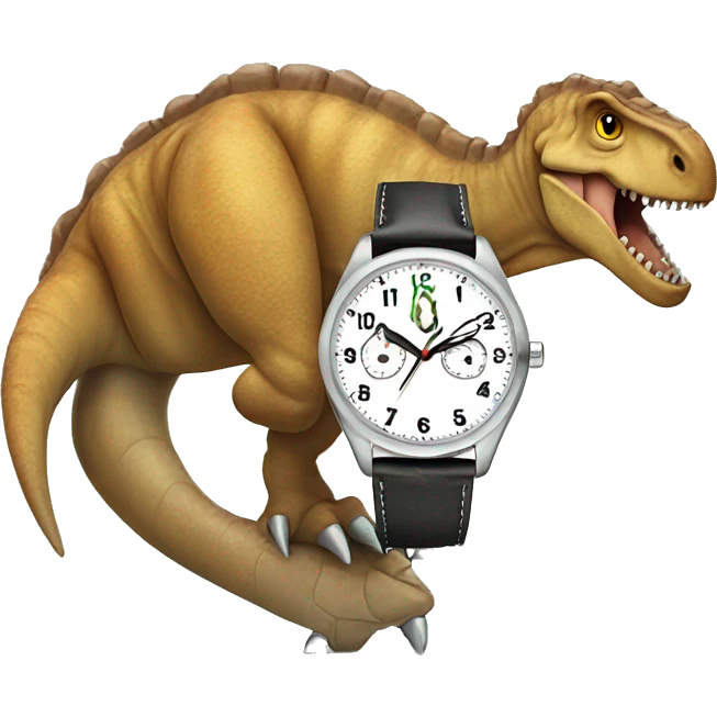 Dinosaur wearing a watch  emoji