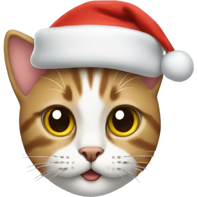 cat wearing a christmas hat emoji