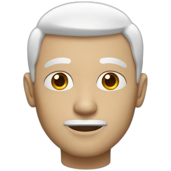 A man with white eyes emoji