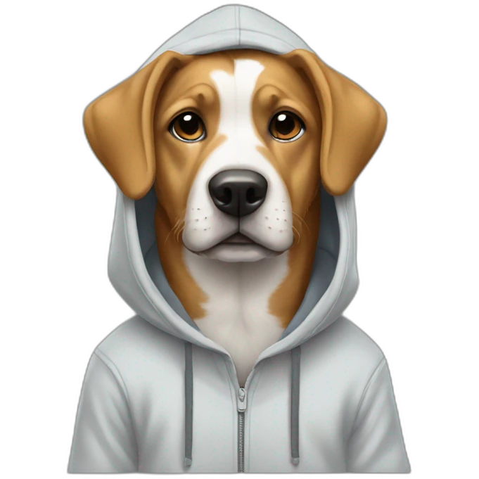Dog wearing Hoodie emoji