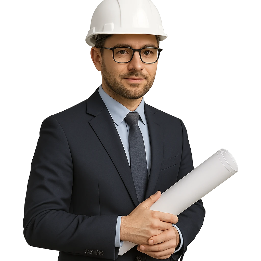 civil design engineer wearing a hard hat, professional, clear details emoji