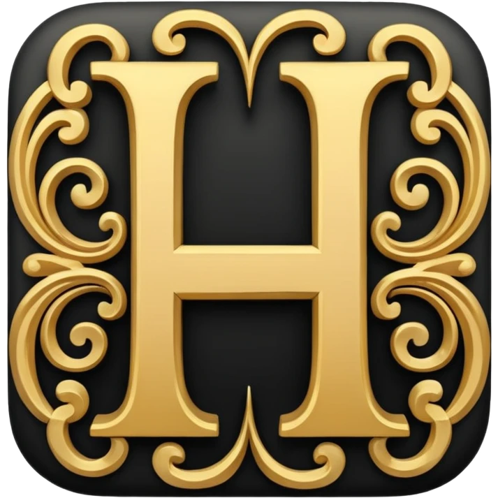 letter H in black and gold emoji
