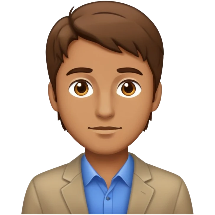 Brown hair man standing emoji
