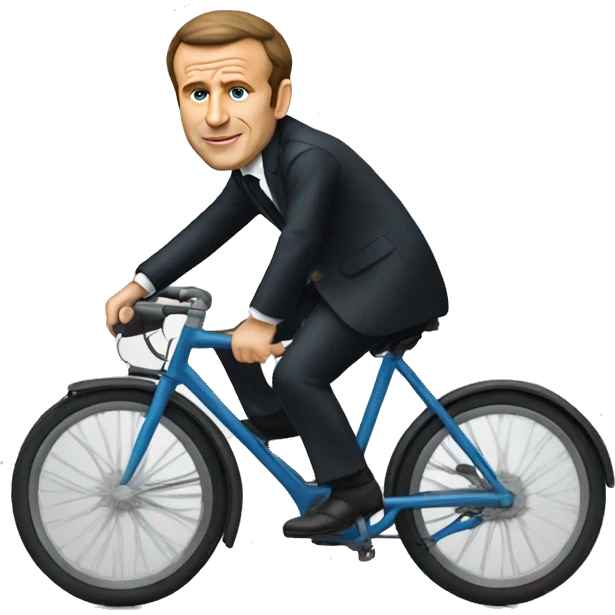 macron sur un vélo  emoji
