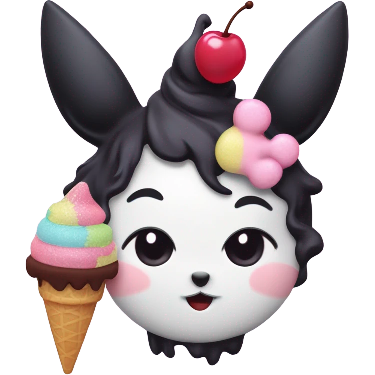 kuromi with ice cream emoji