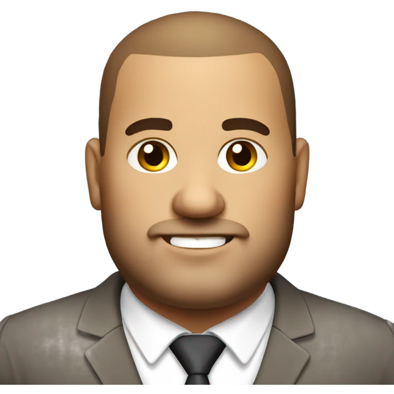fat italian business man, with brown buzz cut and a stubbled beard. emoji