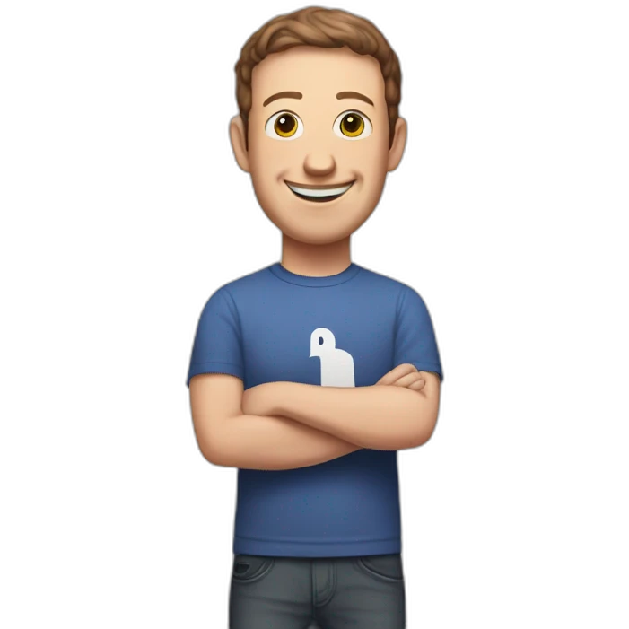 Mark Zuckerberg emoji with an M in his hand emoji