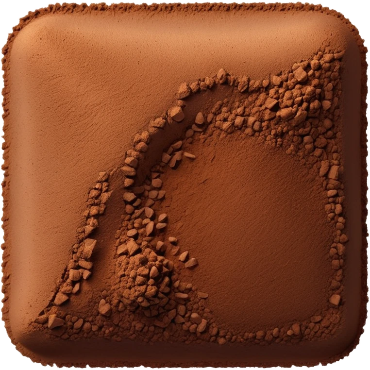 loose mound of finely ground dark brown chicory powder with soft matte texture, slightly uneven edges, gently rippled surface, light earthy grind, no scoop or jar, emoji scale, soft lighting, subtle shadows emoji