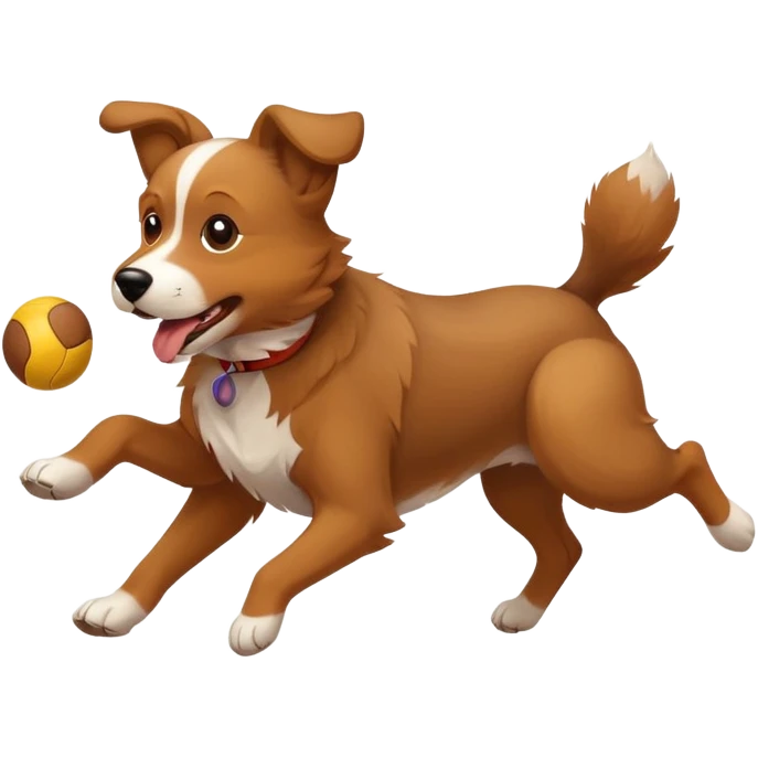 dog fetching a ball emoji