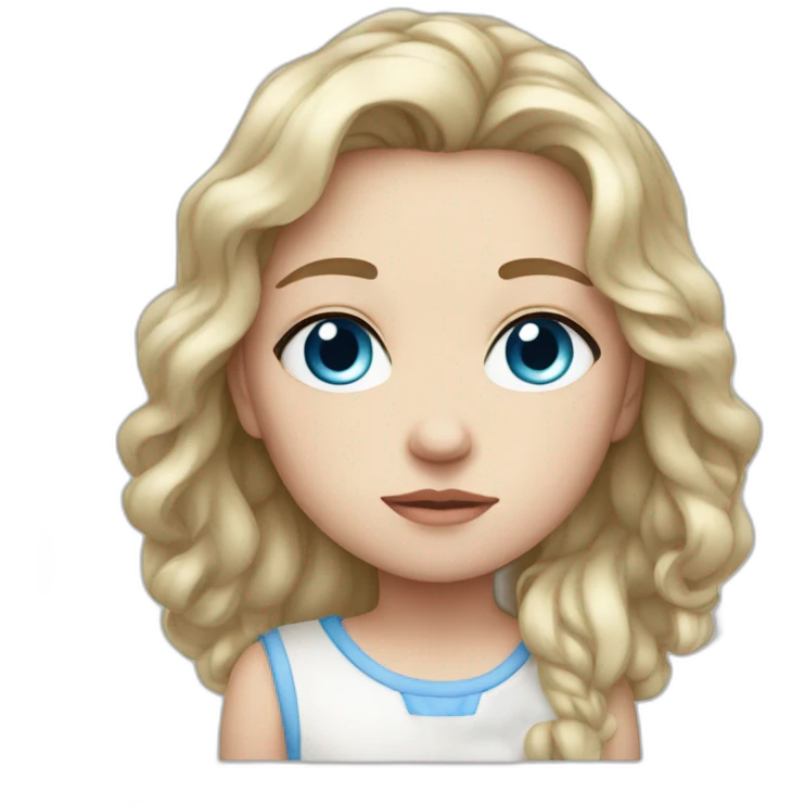 Mother white skin blue eyes sad emoji