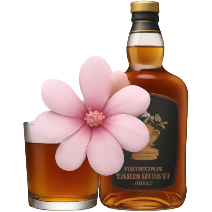 Whisky with pale pink flower emoji