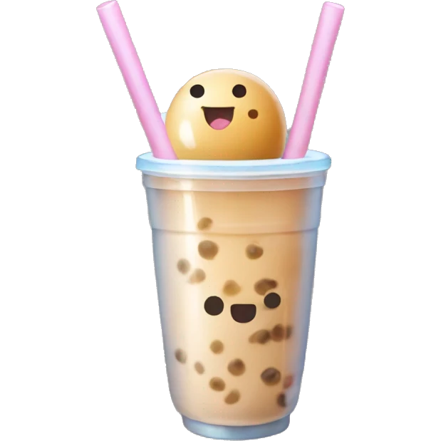 Bubble tea mixed with dango emoji