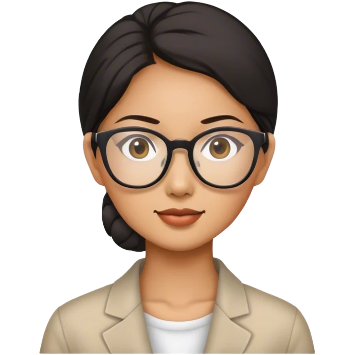 Asian lady with glasses  emoji