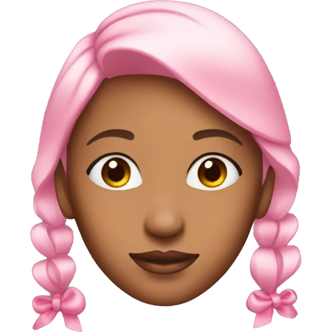 Woman that does her skincare with pink bow on her hair emoji