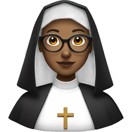 The nun with glasses emoji