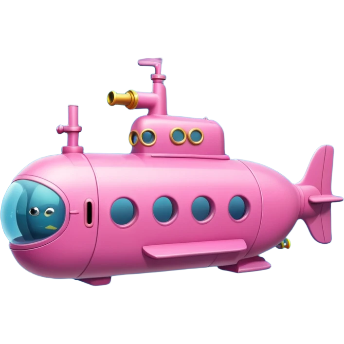 pink mini single submarine in cartoon  emoji