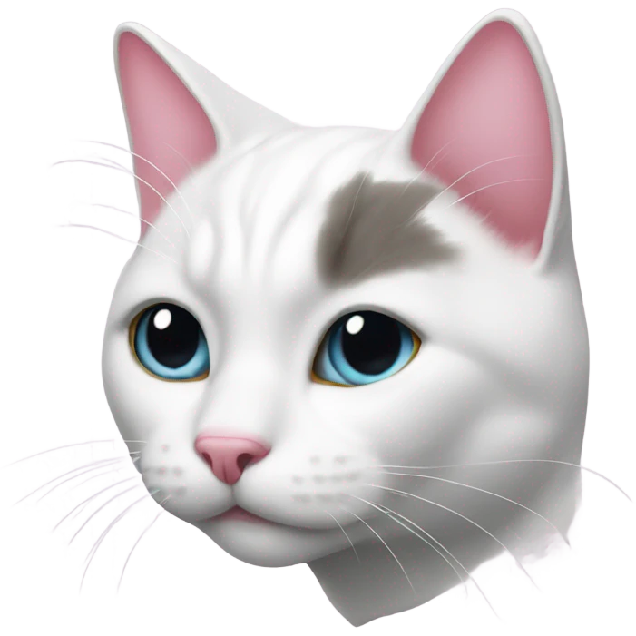 White cat with pink nose  emoji