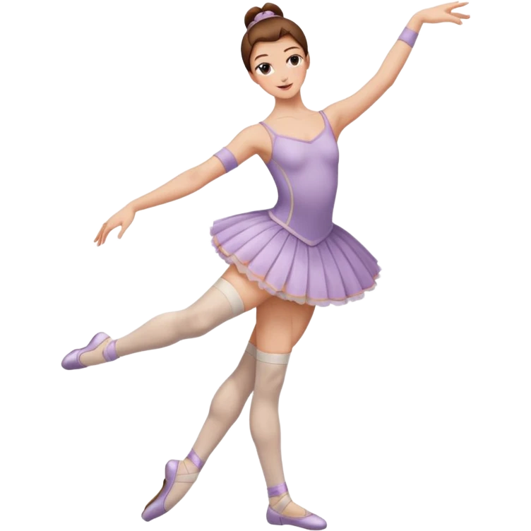 Ballet dancer in over the knee socks and brown hair emoji