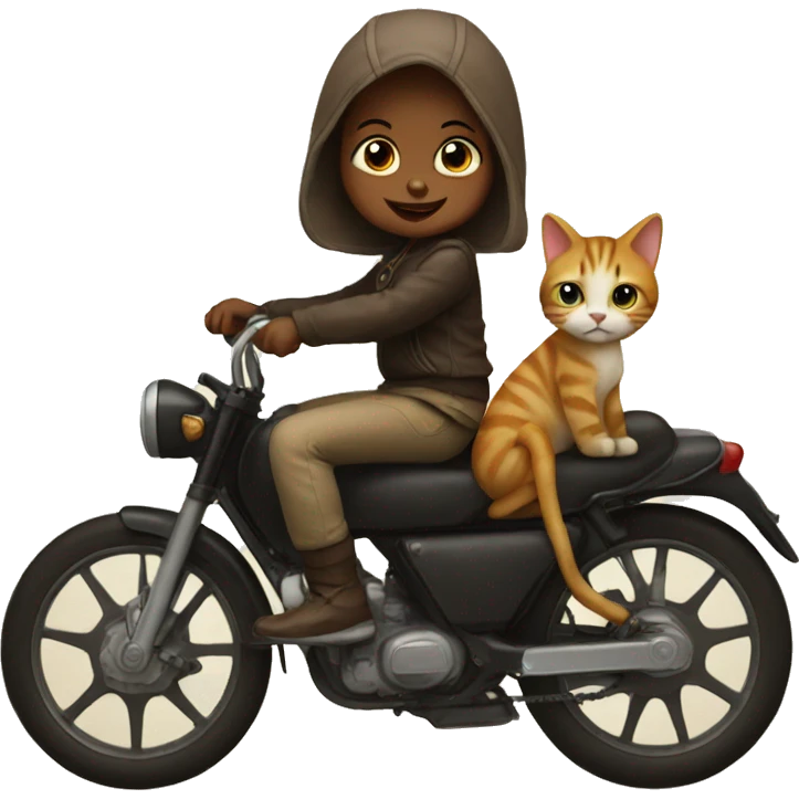 Baby riding a cat  emoji